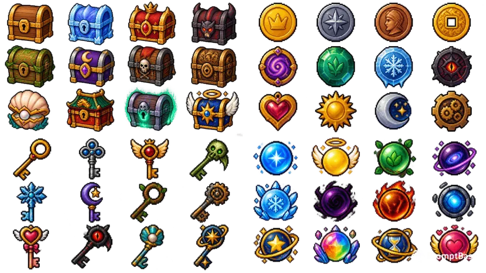 8bit RPG Loot Item Sprite Sheets