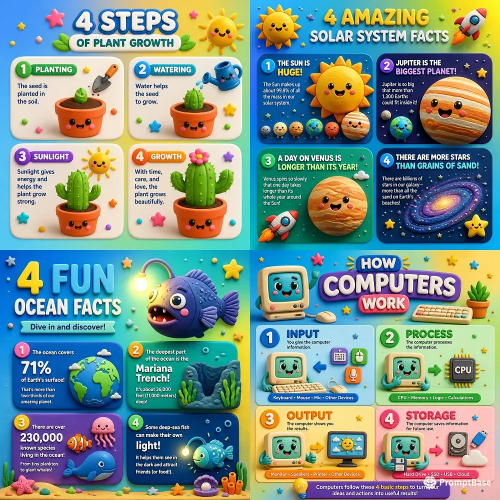 3D Cute Education Infographics