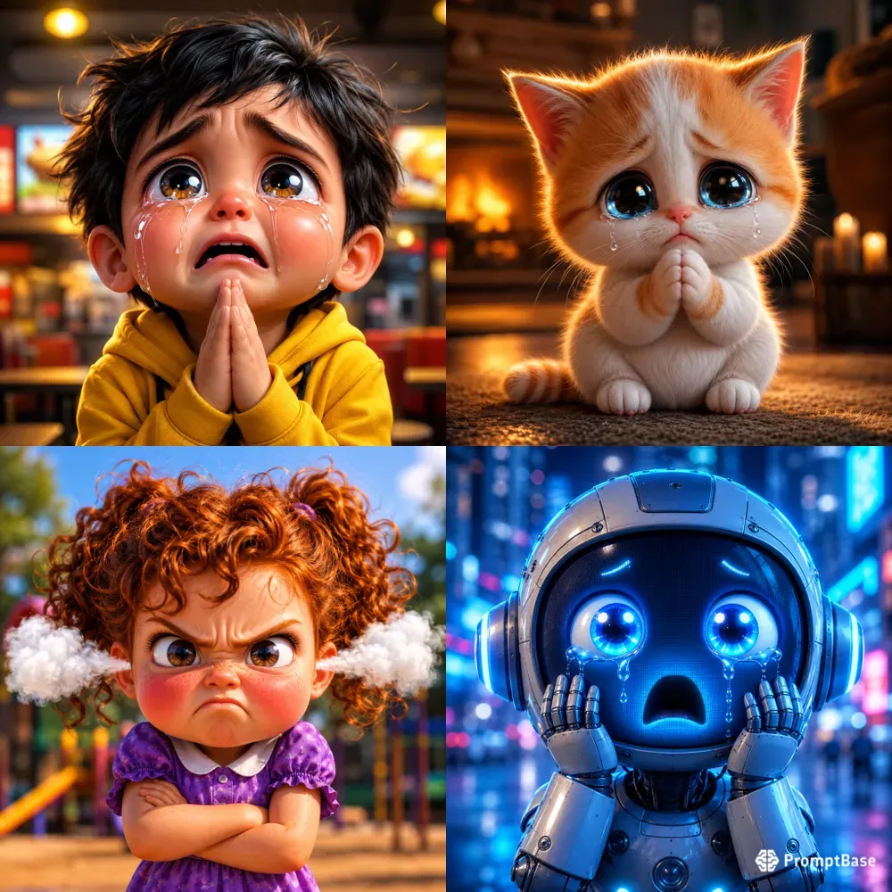 Emotional 3D Cartoon Characters
