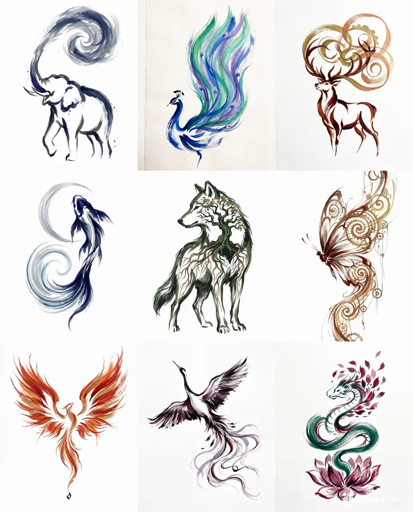 Minimalist Gestural Brushstroke Art