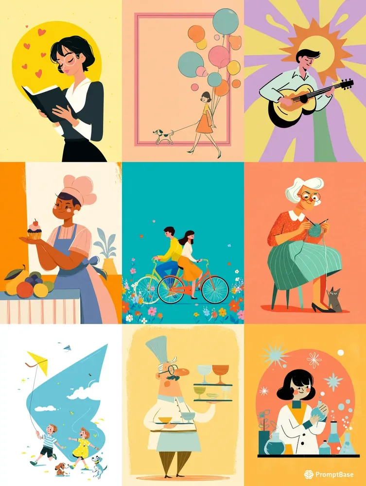 Retro Cute 2D Cartoon Scenes Packs