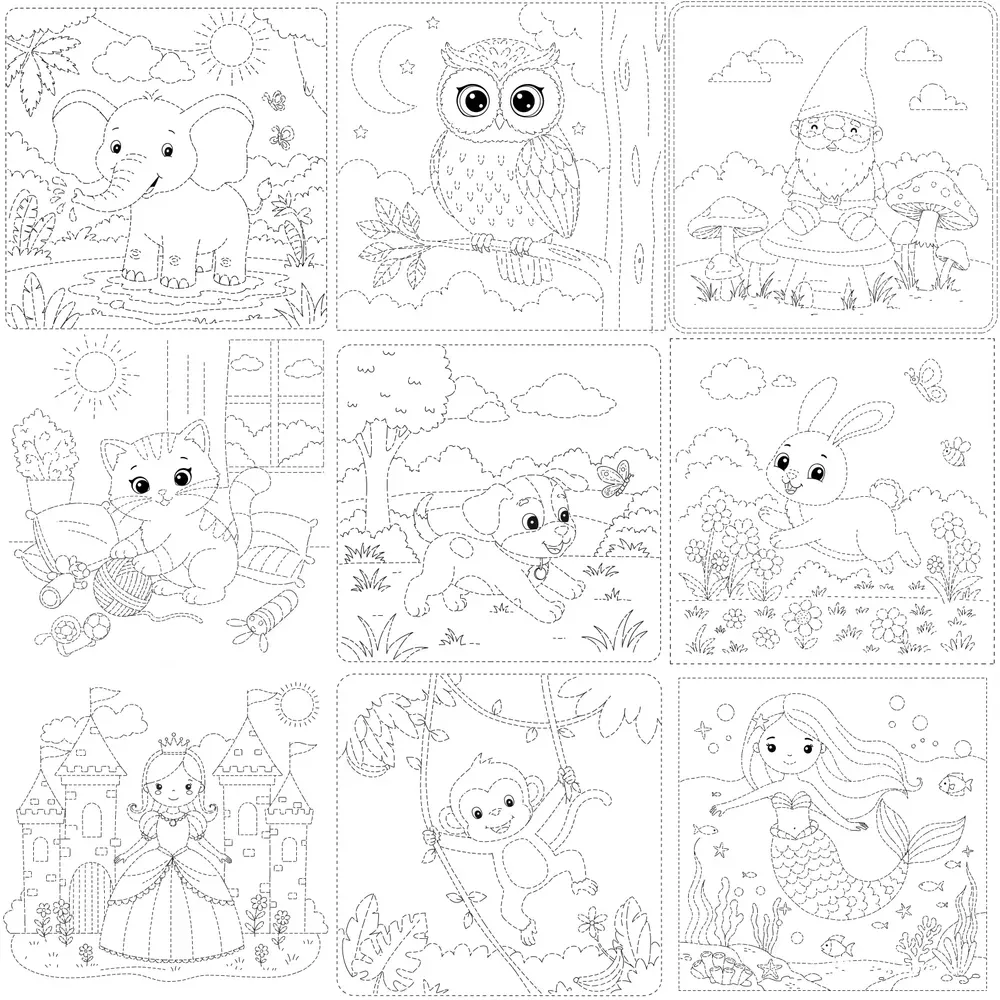 Any Cute Tracing Lines Kid Coloring Books
