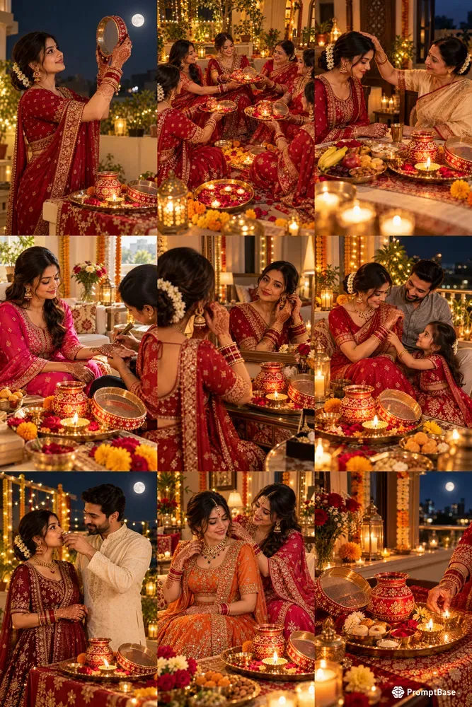Karva Chauth Couple Photos
