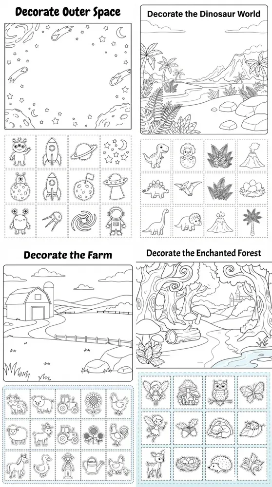 Creative Decorating Worksheets For Kids