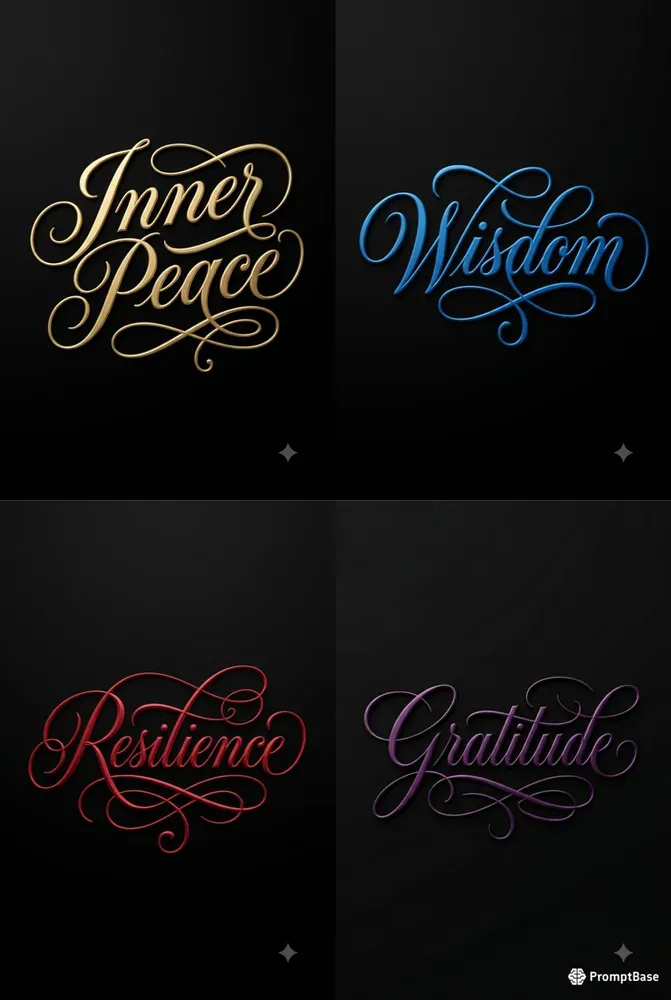 Minimalist 3D Calligraphy Typography