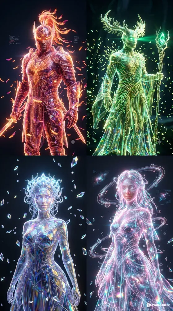 Holographic Fantasy Characters