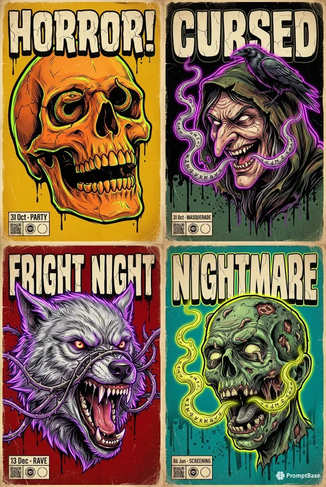 Horror Monster Poster Bundles