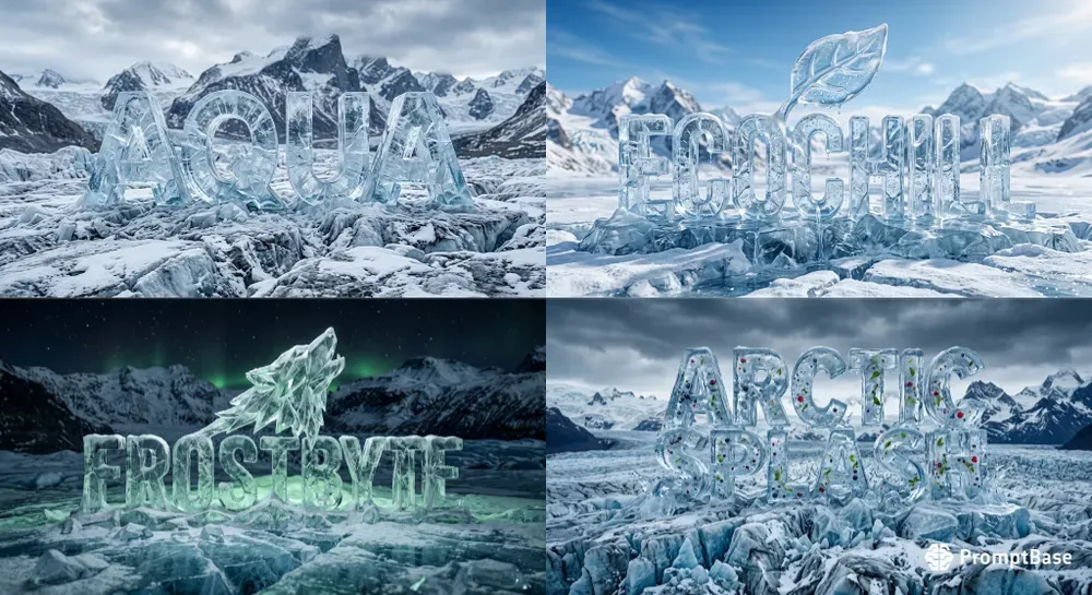 3D Ice Glacier Logo Makers