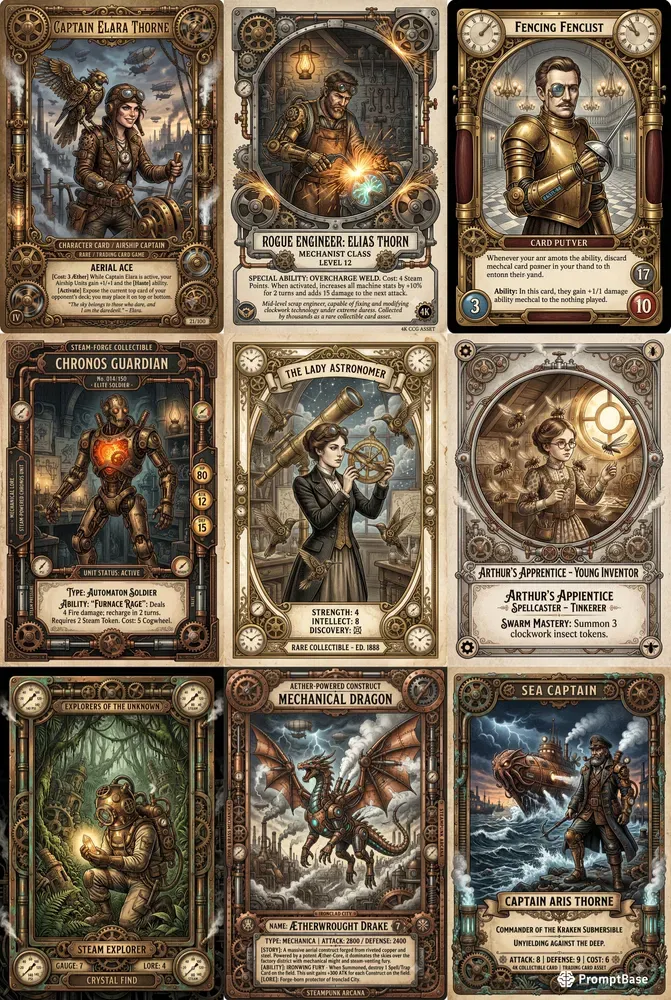 Steampunk Trading Cards