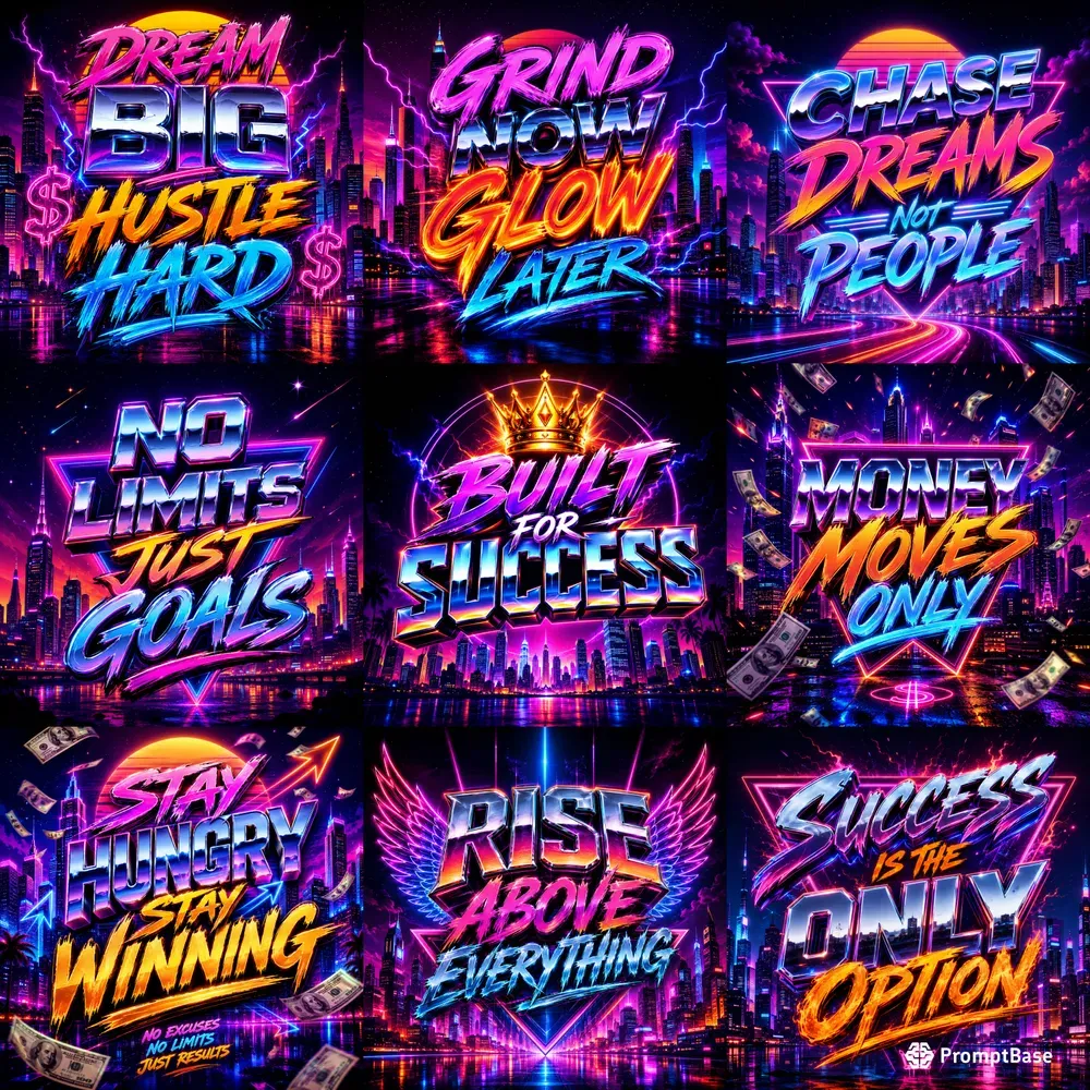 Neon Hustle Typography Packs