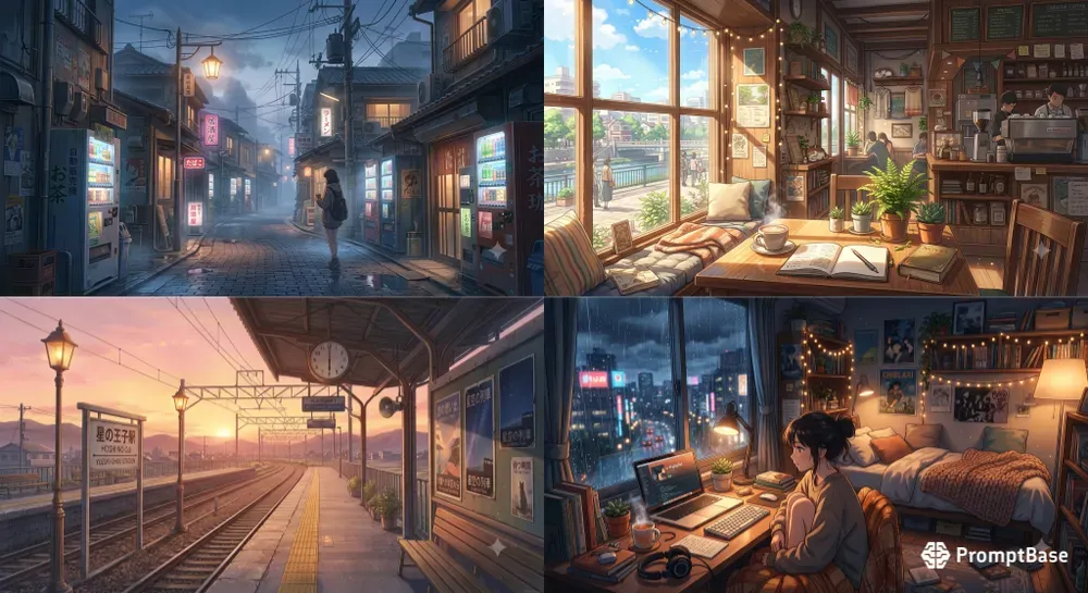 Cozy Lofi Anime Aesthetic Backgrounds