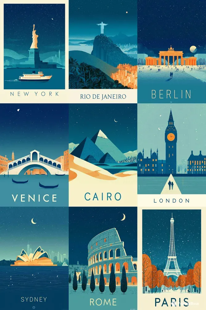 Minimal Retro Travel Posters