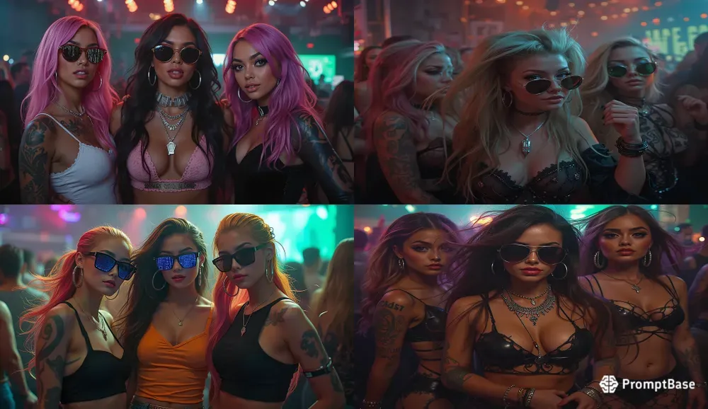 Ultra Realistic Edm Techno Rave Girls