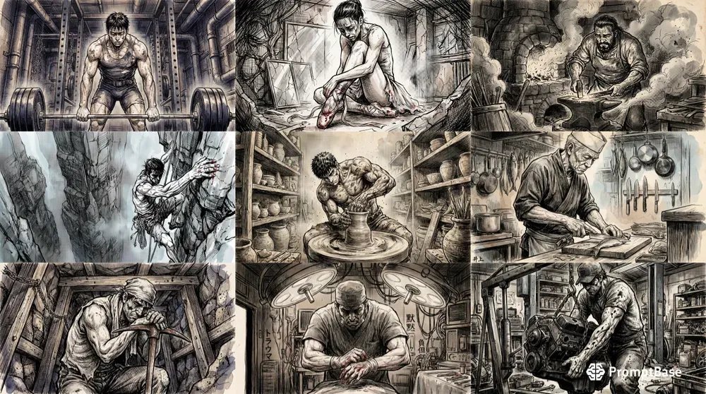 Traditional Analog Manga Illustrations