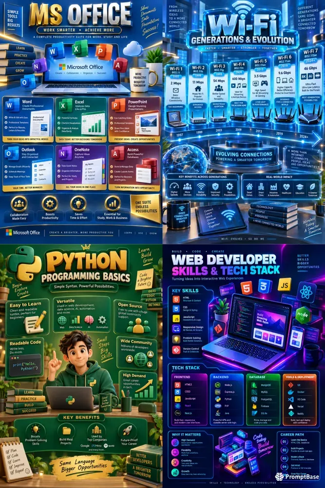 3D Educational Infographic Posters