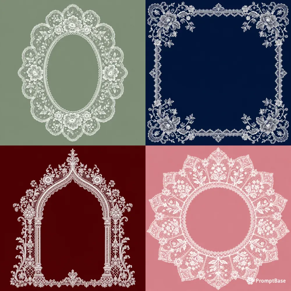 Vintage Lace Frame Border Designs
