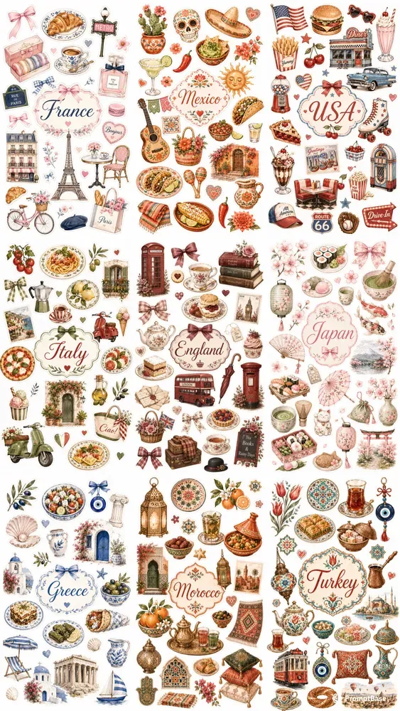 Coquette Collections Of Icons Stickers