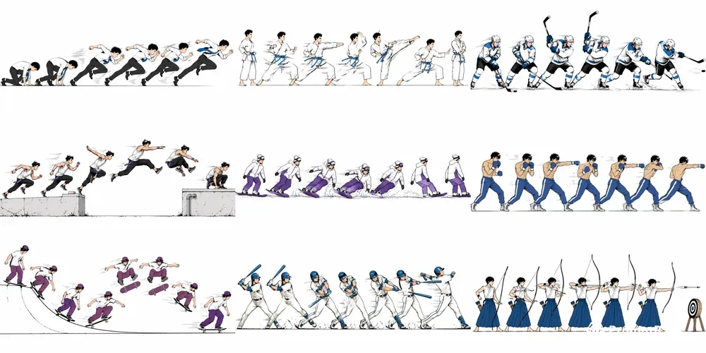 Sequential Motion Strip Action Art