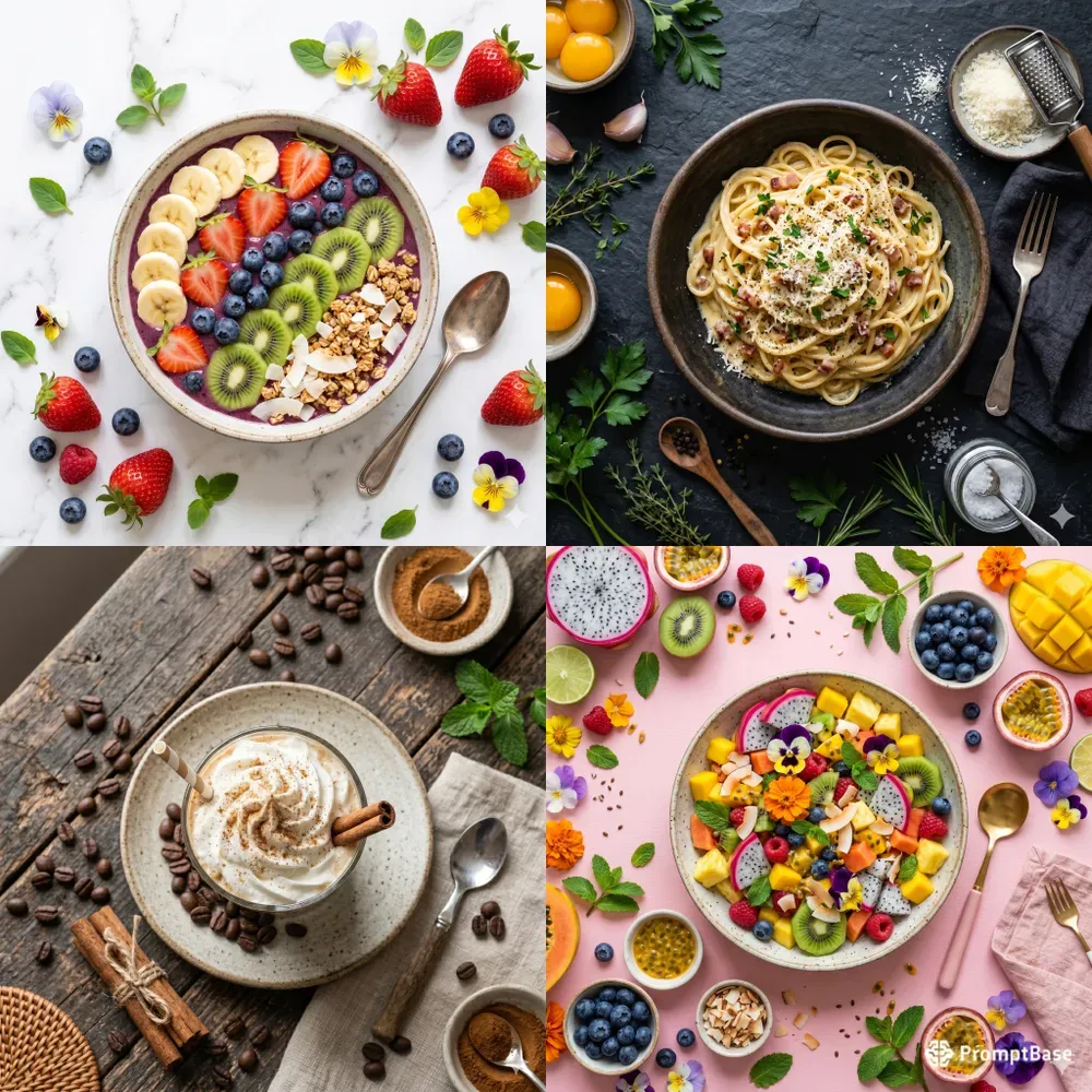 Food Flat Lay Photography Custom Style