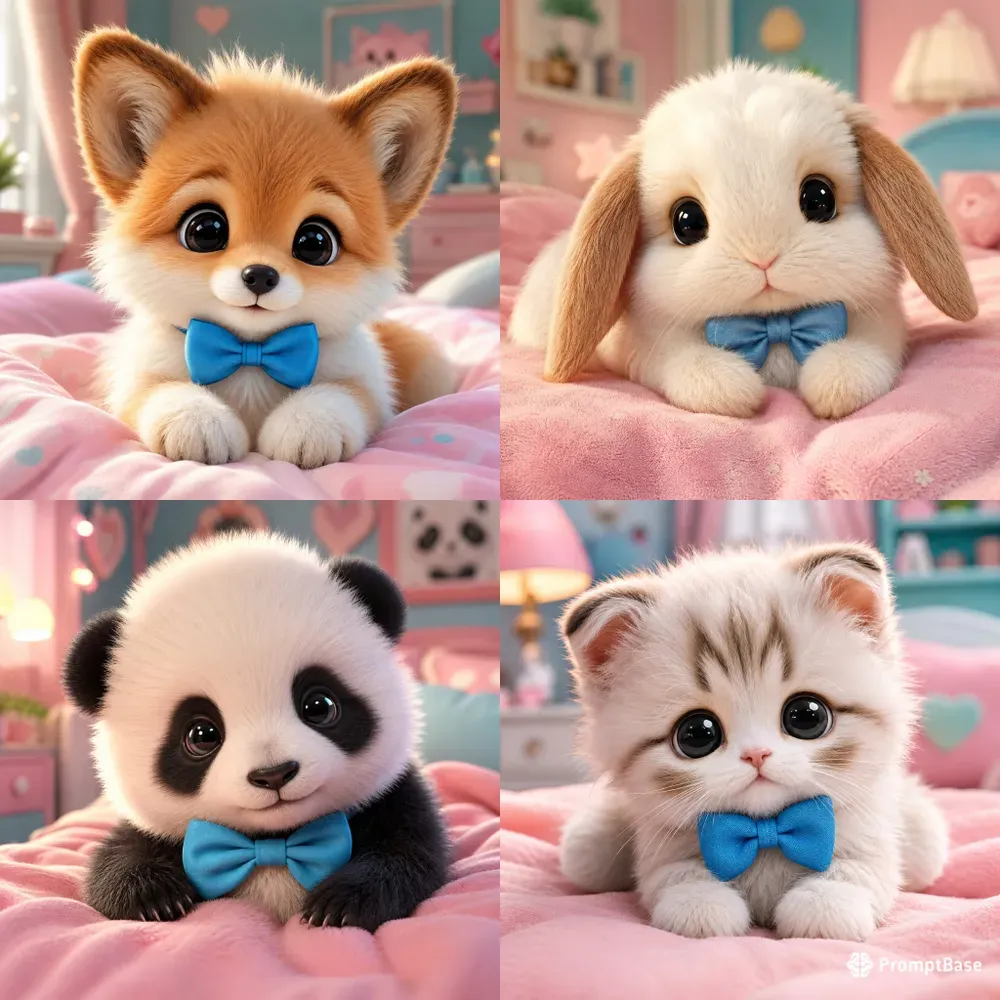 Cute 3D Baby Animal Portraits
