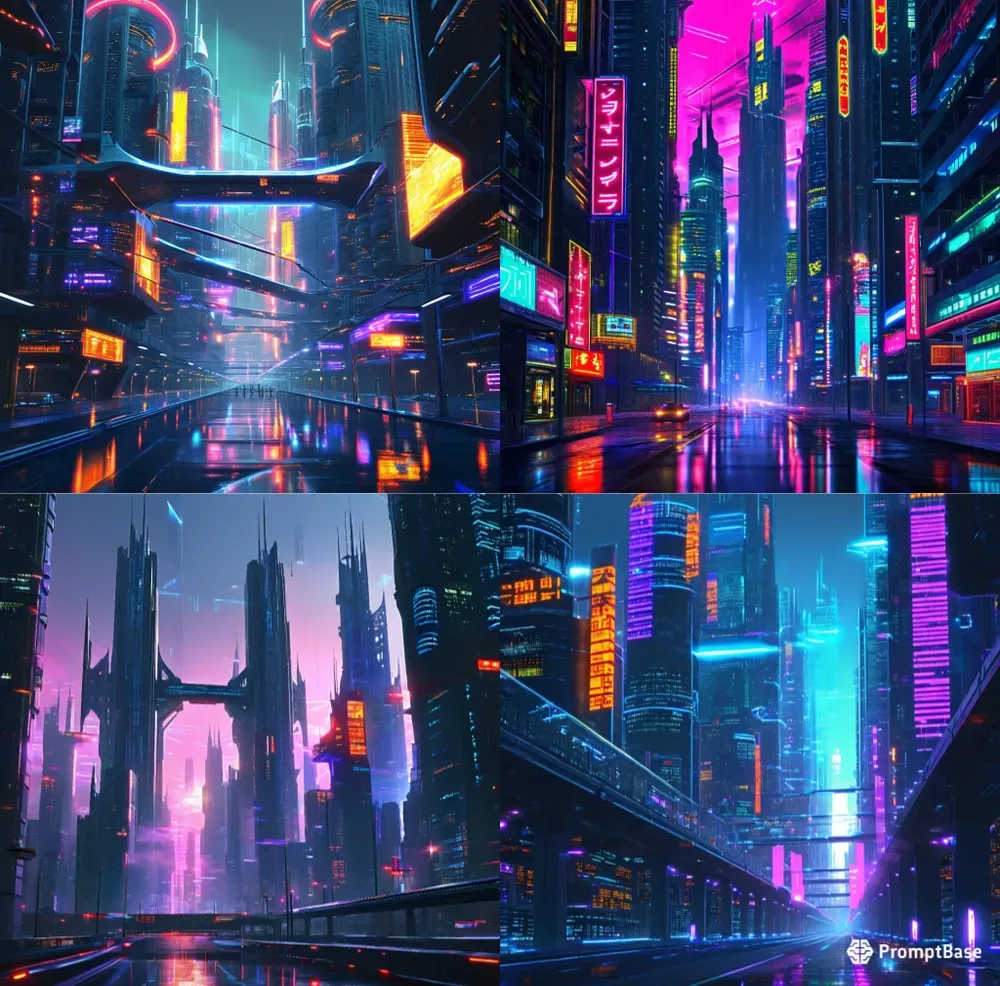 Cyberpunk Neon Cities 100