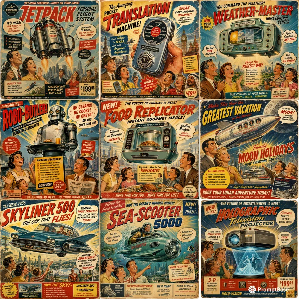 Retro Future Advertising Posters