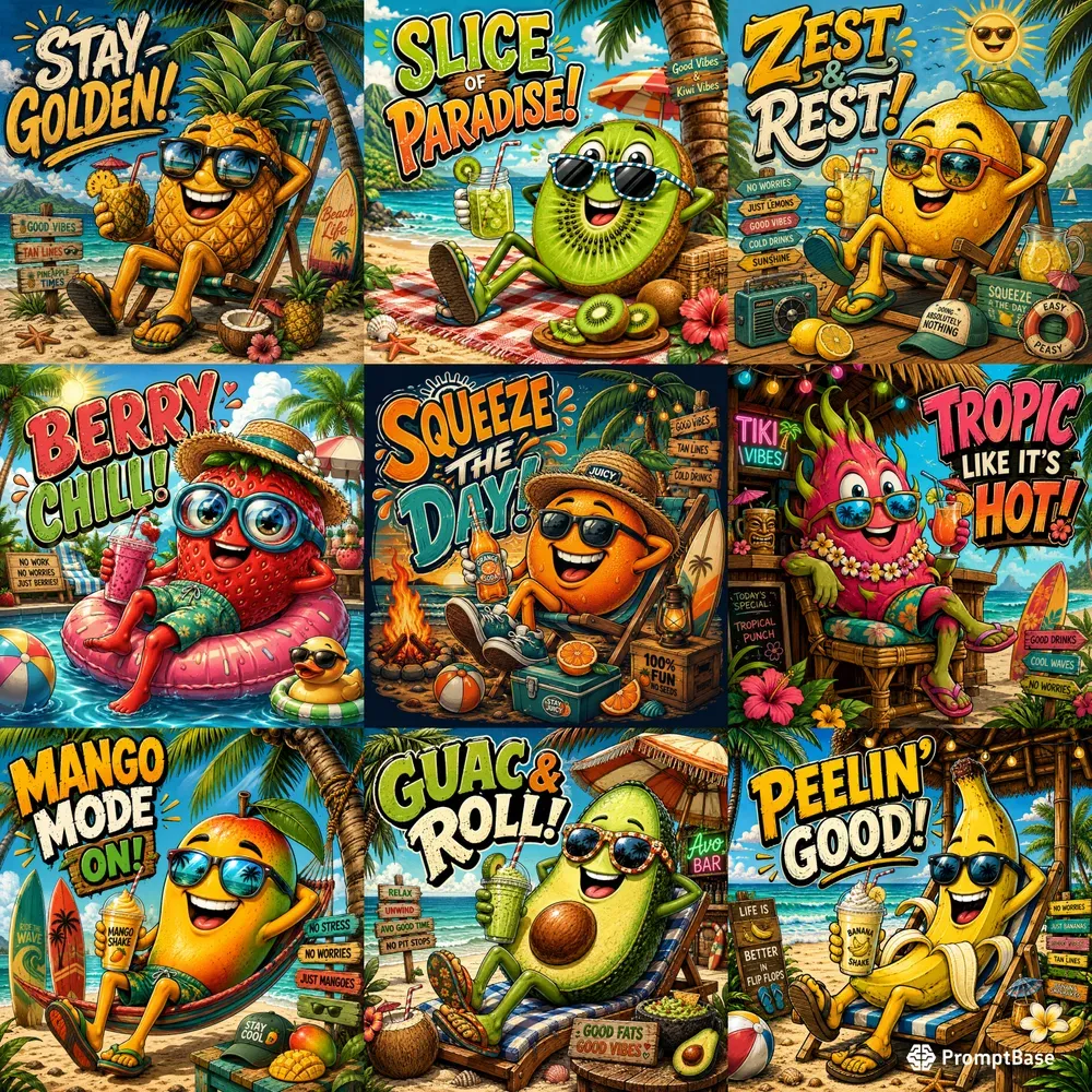 Funny Fruit Summer Mascot Packs