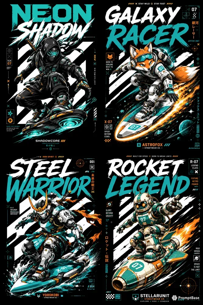 Futuristic Streetwear Rocket Riders