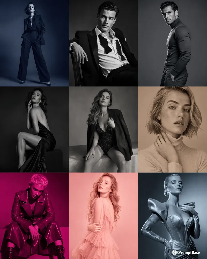 Monochrome Fashion Studio Photography