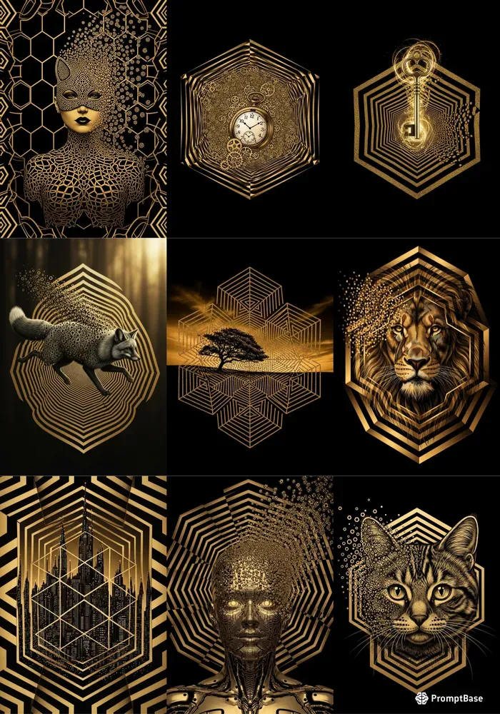 Op Art Hex Grid Transformations