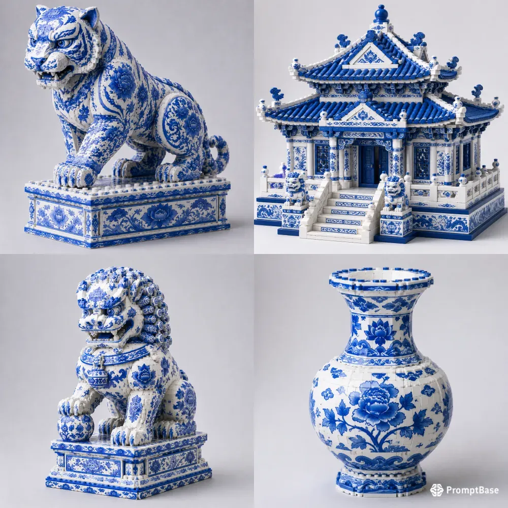Blue And White Porcelain Lego Generator