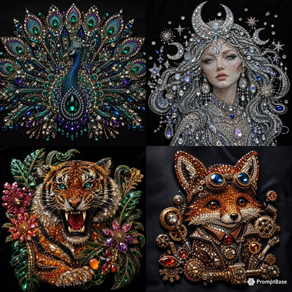Luxury Rhinestone Character Art