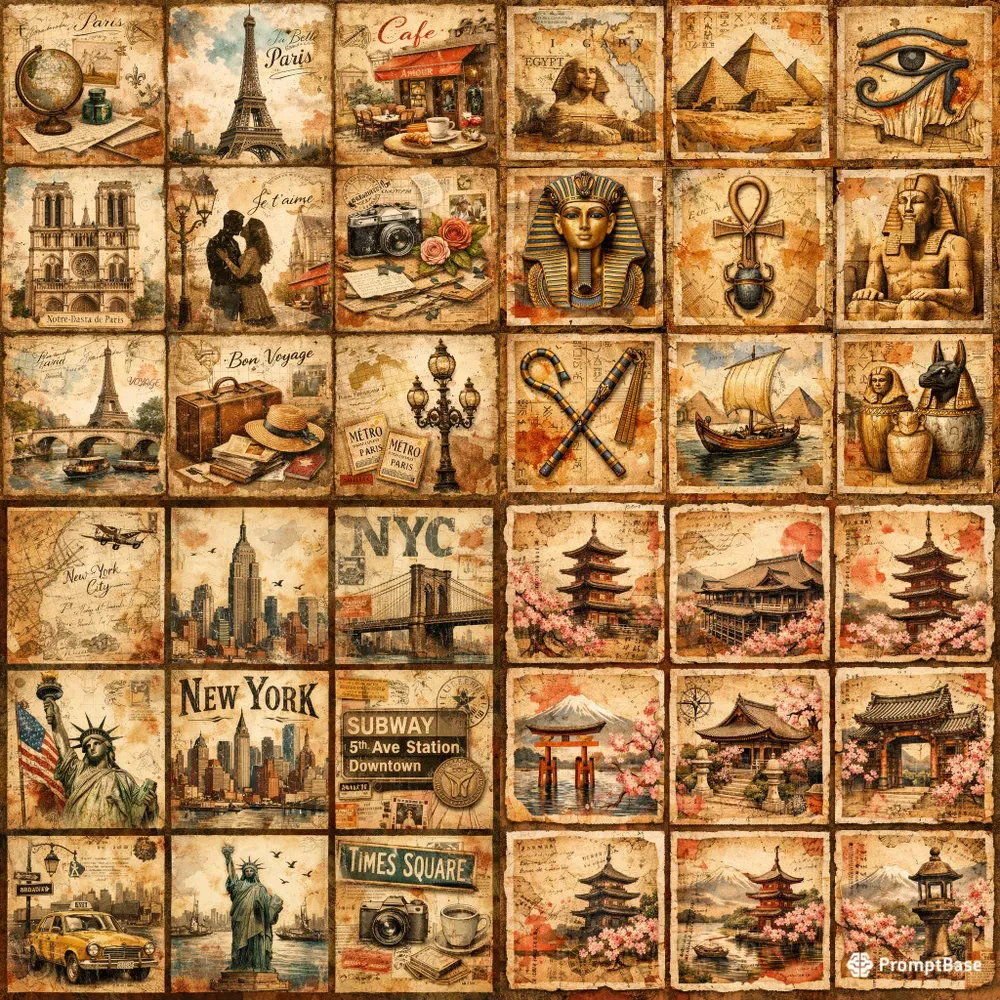 Vintage Map Collage Creators