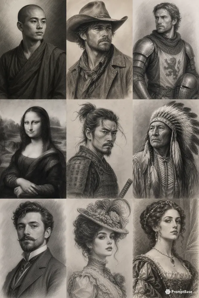 Elegant Graphite Portrait Sketches
