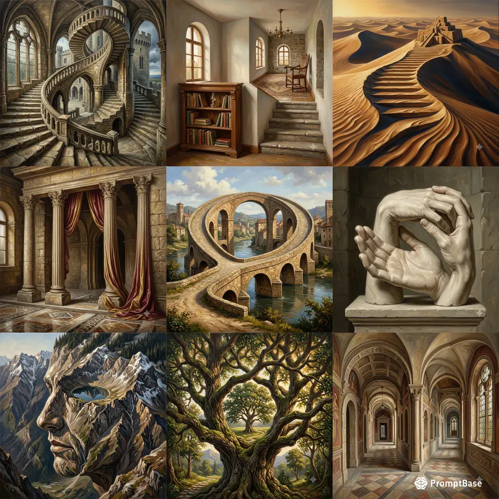 Surreal Optical Illusion Oil Paintings