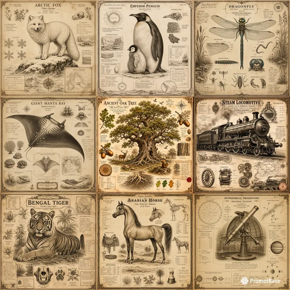 Victorian Nature Engravings Art