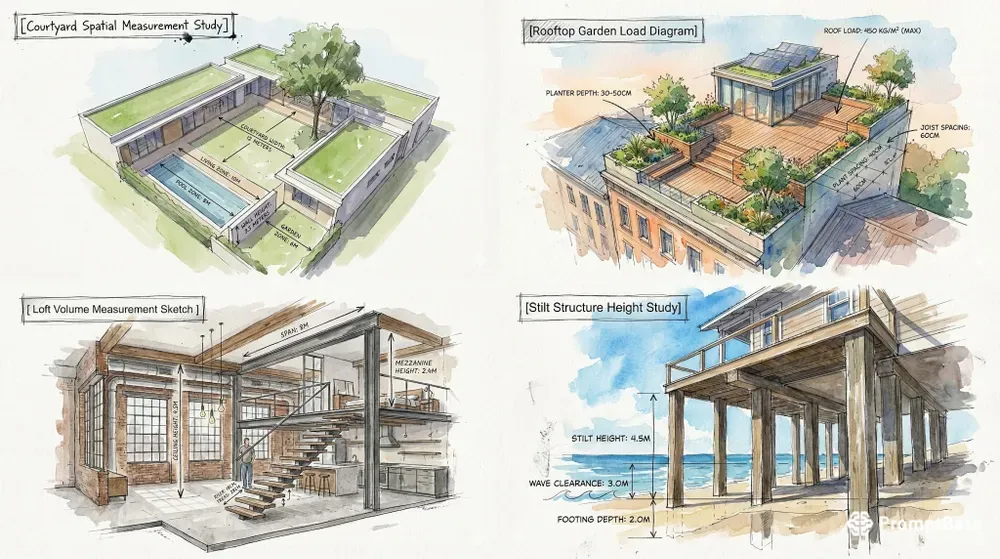 Measured Dream House Sketches