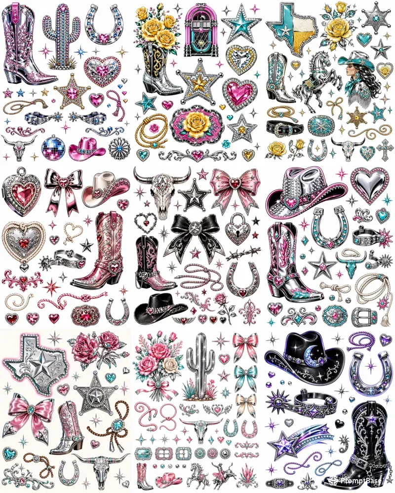 Rhinestone Cowgirl Asset Sheets