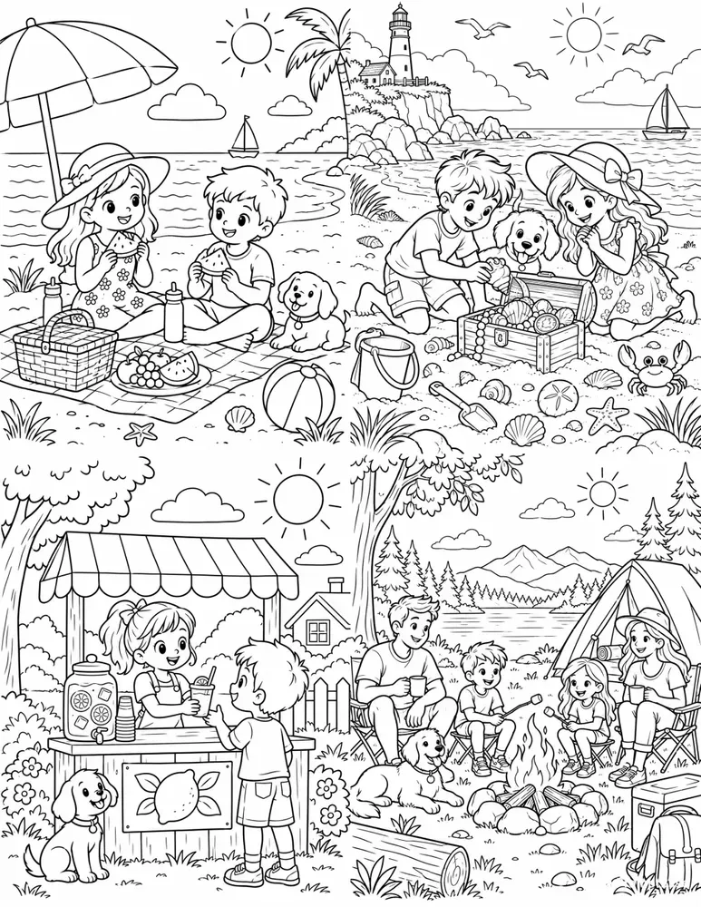 KDP Summer Coloring Pages
