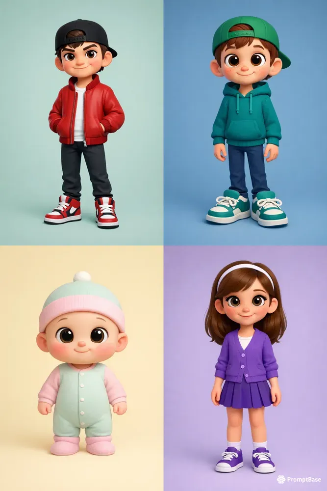 3D Cartoon Kids Babies Characters