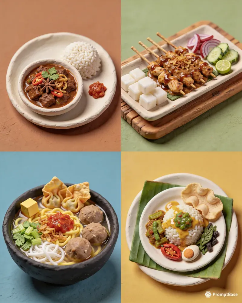 3d Claymorphism Food Miniatures