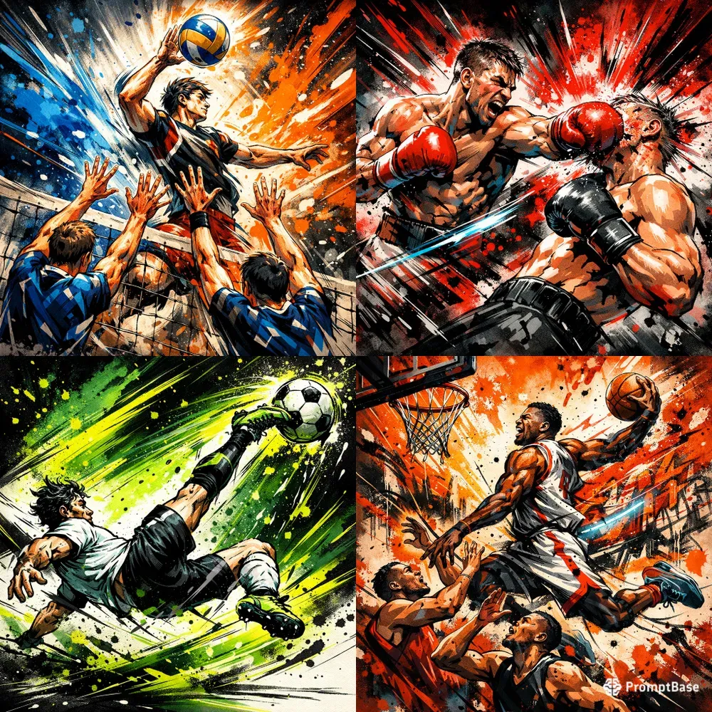 Dynamic Sports Splash Art Generator