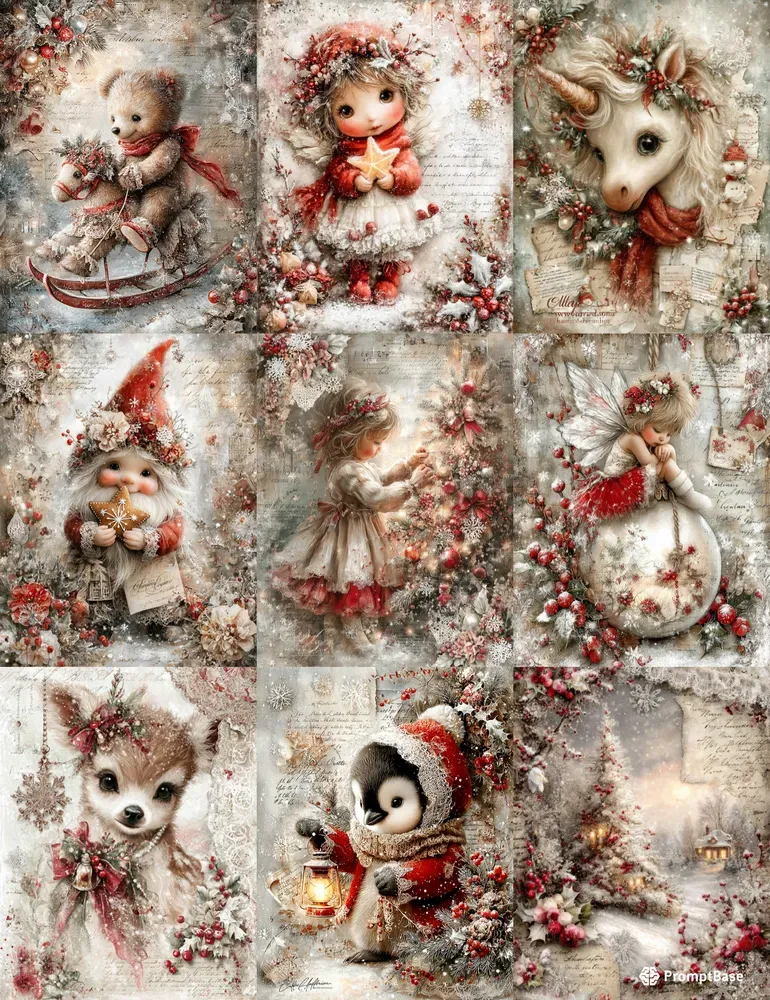 Kawaii Christmas Junk Journal Ephemera