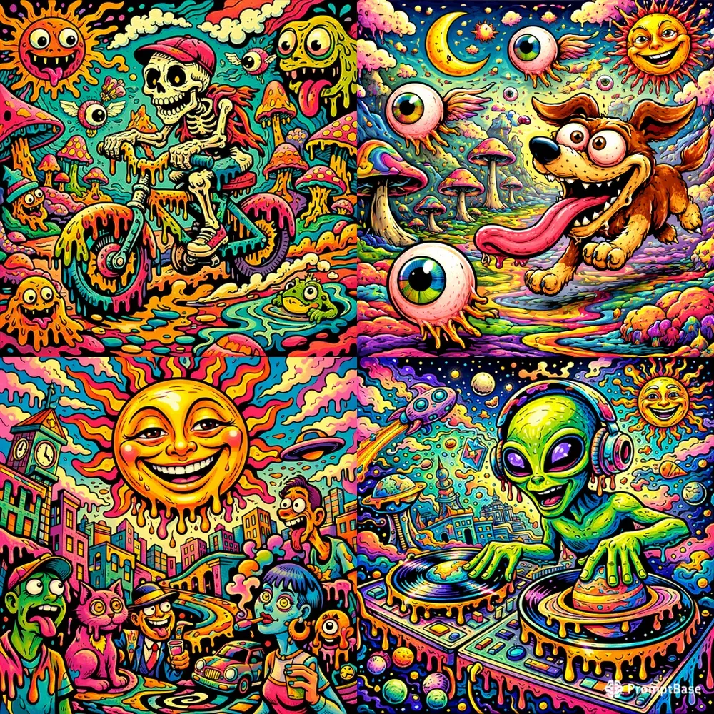 Psychedelic Trippy Cartoon Posters