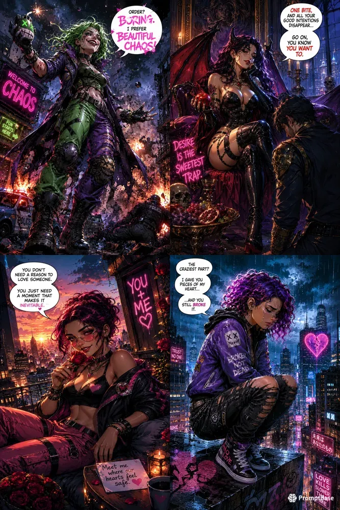Vibrant And Glossy Comic Characters