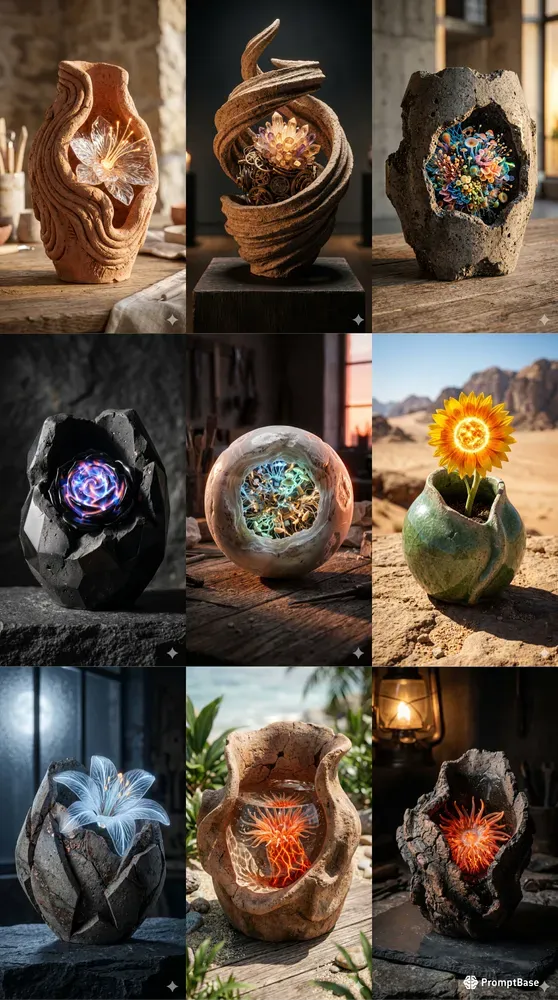 Biomorphic Techcraft Vases