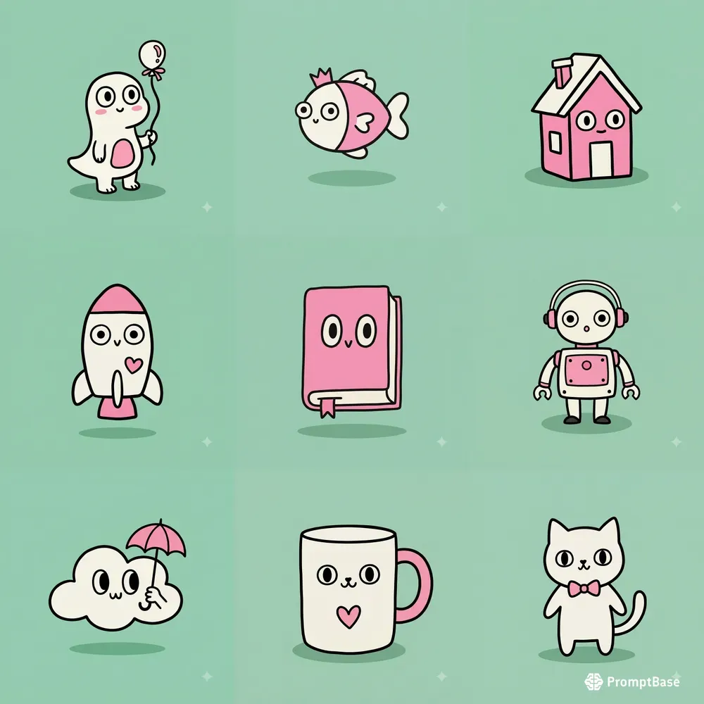 Mint Doodle Icon Kits