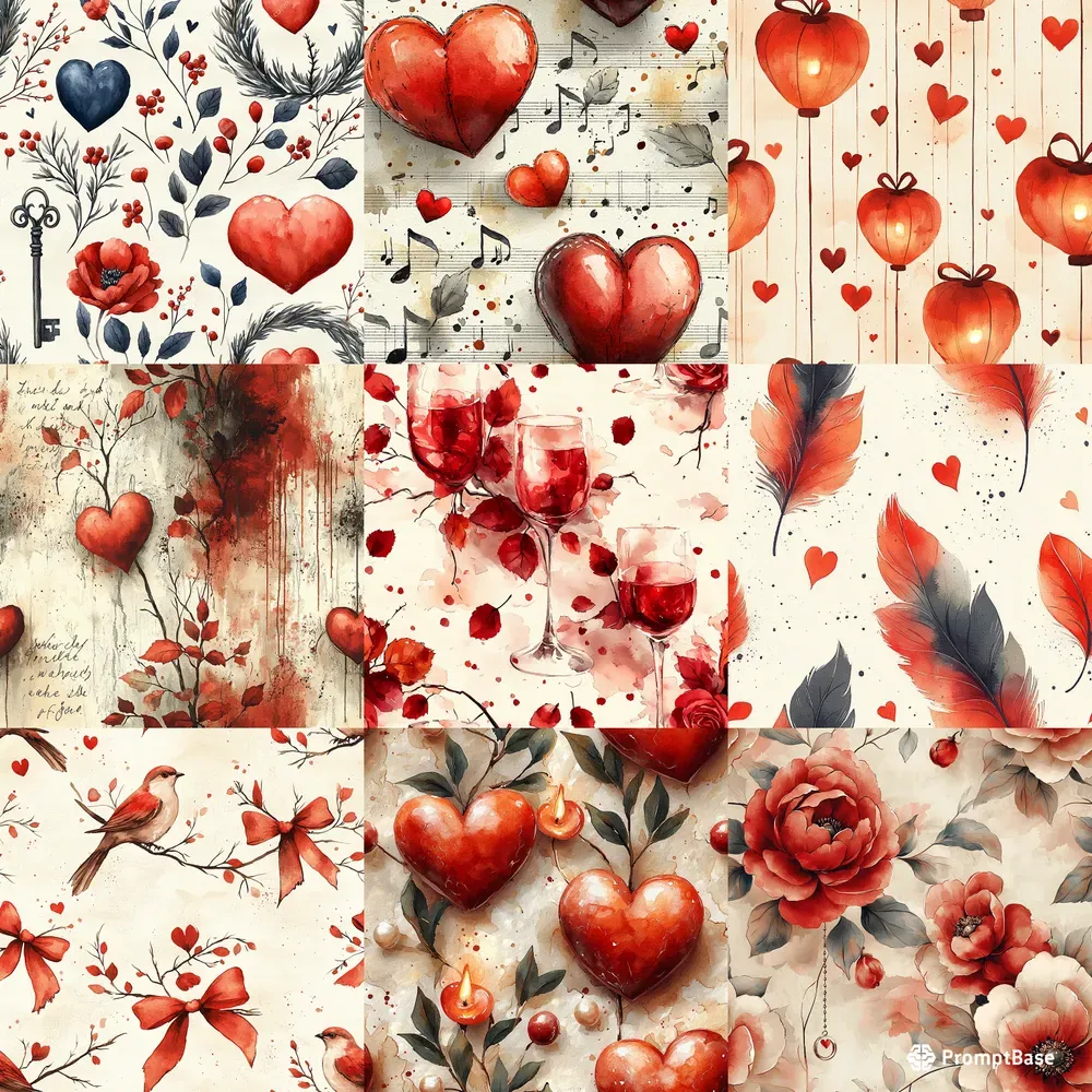 Valentines Romantic Pattern Packs