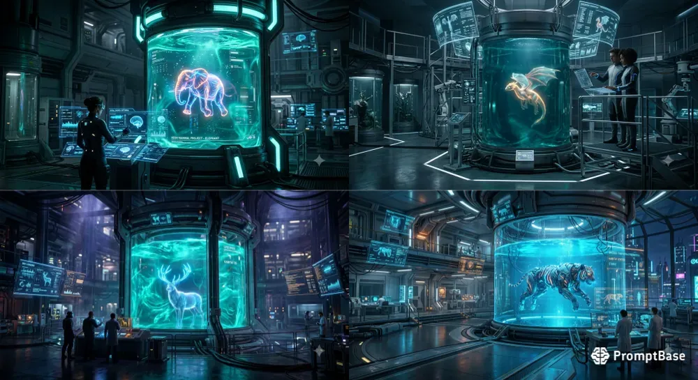 Futuristic Mythological Lab Footage