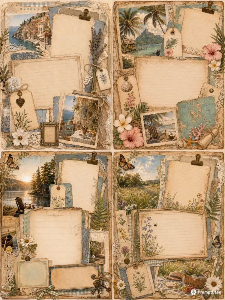 Summer Gratitude Junk Journal Pages